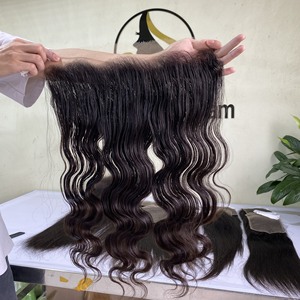 Venta al por mayor de alta calidad cutícula alineada cruda vietnamita humano 13x4/13x6 doble dibujado HD encaje Frontal virgen ondas rizos peluca proveedor - Product Image 6