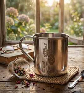 แก้วมัคสแตนเลสสตีลขัดเงาแบบหรูหรา |   ถ้วยกาแฟและชาดีไซน์หรูหราพร้อมด้ามจับที่จับถนัดมือระดับไฮเอนด์ - Product Image 5