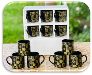 แก้วกาแฟเซรามิกสีดำขนาด 15 ออนซ์ ปรับแต่งได้ พร้อมลายพิมพ์สีทองขาว สำหรับเป็นของขวัญส่วนตัว - Product Image 2