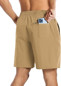 Shorts de sport slim fit pour hommes avec cordon de serrage et poches fonctionnelles, shorts de gym légers avec option poche cargo - Product Image 2