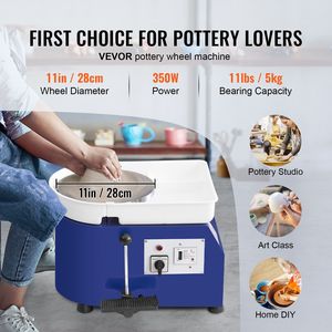 Tourne-poterie 350W, machine à modeler l'argile de 11 pouces avec poignée à vitesse réglable et commande au pied, ABS détachable - Product Image 2