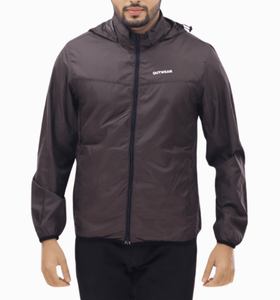 Veste coupe-vent à capuche pour homme, fermeture éclair intégrale, logo personnalisé OEM, haute qualité, vente en gros, fabriquée en tissu taffetas de polyester premium - Product Image 2
