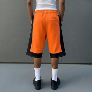 Short de jogging pour homme en toile 100% coton, personnalisé avec logo imprimé en relief 3D, poids lourd, couleur unie, avec clous latéraux, style urbain, vente en gros - Product Image 3