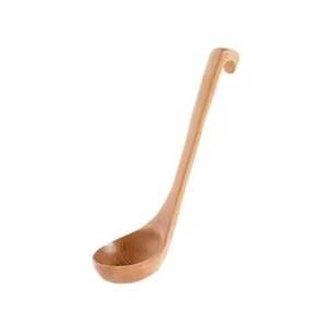 Cuchara de madera duradera para servir comida caliente, ideal para cocinar y servir en el hogar. - Product Image 1