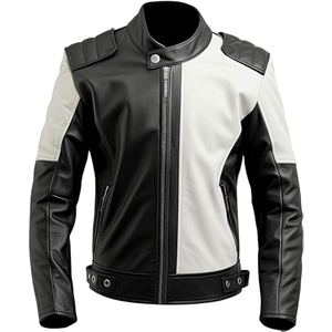 Veste en cuir PU pour motard, style moto, finition premium, mode décontractée, vêtement d'extérieur streetwear. - Product Image 5