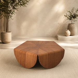 Mesa de Centro Moderna de Madera Maciza Hecha a Mano, Personalizable, Convertible para Sala de Estar, Comedor y Salón - Product Image 1