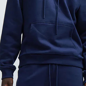 Sweat-shirt à capuche surdimensionné bleu marine de qualité supérieure pour hommes, en coton mélangé doux, avec logo personnalisé, streetwear, essentiel pour l'hiver - Product Image 5