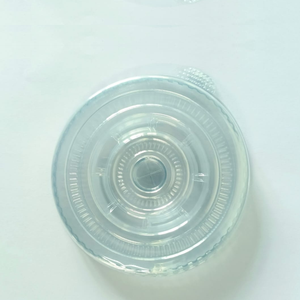 Flat PET <b>Plastic</b> <b>Cup</b> Lid 92 mm black, transparent, and white for hot and iced <b>drink</b> - Product Image 5