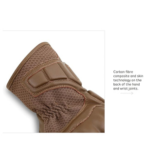 Gants de moto vintage en cuir marron pour hommes, avec protection des articulations rigides, pour le motocross et la moto - Product Image 4