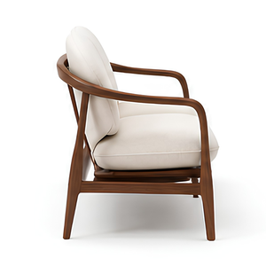 Sofá de 3 Plazas de Madera de Teca Sólida de Lujo, Muebles Modernos para Sala de Estar de Hotel o Apartamento, Sofá con Estructura de Madera Tapizada - Product Image 5