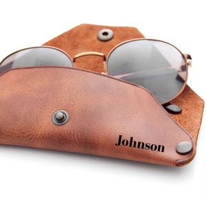 Distressed Genuine Leather Sunglasses <b>Case</b> Classic Luxury Vintage Water Resistant Handmade Eyewear Protector Wholesale Pouch - Product Image 5