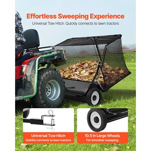 Spazzatrice da Giardino Trainabile da 48 Pollici, 26 Cu. Ft. Sacco Raccogli Foglie e Erba per Spazzatrice da Giardino con Capacità Elevata, Accessori per Rasaerba - Product Image 6