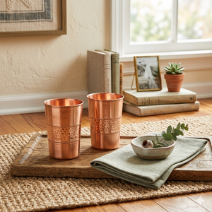 Vaso de Agua de Cobre Puro Martillado a Mano, Vaso Ayurvédico para Bebidas Saludables, Utensilios de Cocina Artesanales de Primera Calidad, Exportación al por Mayor - Product Image 2
