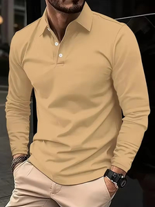 <b>Classic</b> Men's Plus Size Casual for Shirt Spring Autumn Solid Color Short Sleeve Button Collar Breathable Quick Dry High Quality - Product Image 2