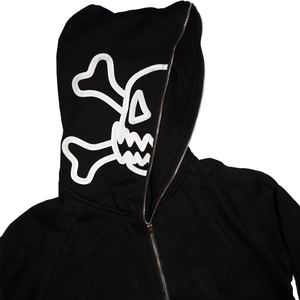 Sudadera con capucha de doble cremallera para hombre, bordada y con cuentas, personalizada OEM al por mayor, 100% algodón, tejido de felpa, capucha de punto con cremallera completa - Product Image 2