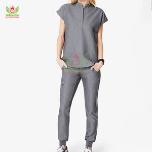 Vente en gros de tenues d'infirmière personnalisées pour femmes, manches courtes, 2025, uniformes médicaux d'hôpital, polyester/coton de haute qualité - Product Image 1