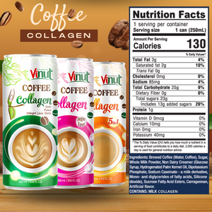 กาแฟพรีเมี่ยมมอคค่าสำเร็จรูป บรรจุขวด PET 280 มล. แคลอรีต่ำ VINUT สำหรับขายส่ง, รับผลิตแบบ OEM และฉลากสินค้าส่วนตัว - Product Image 6