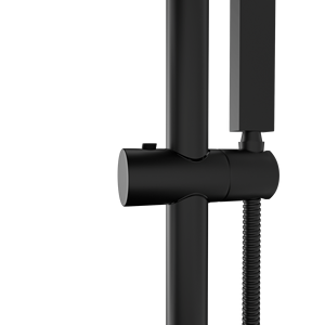 Sistema Doccia Quadrato da Parete Nero Opaco da 10 Pollici con Barra Scorrevole Regolabile e Valvola di Ingresso Acqua, Accessori per Cabina Doccia - Product Image 4