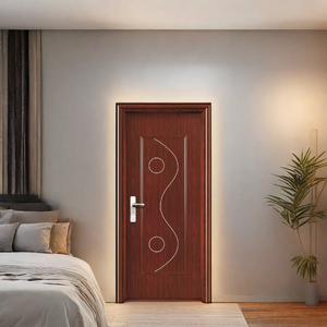 Puertas de Madera MDF Sólidas de Estilo Minimalista, Puertas de Habitación con Núcleo de Panal, Resistentes al Agua y al Fuego, Puertas de Polímero Ignífugas para Casas - Product Image 3