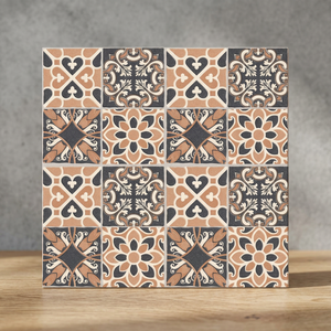Moroccan Style Printed Tile 300x300mm Handmade 3D Glazed Indoor Outdoor Decor - Product Image 1