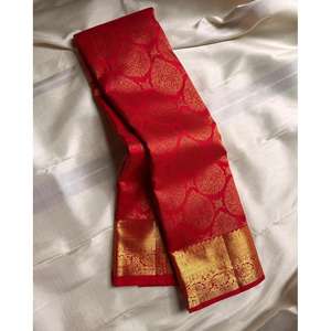 TRENDING BANARASI SOFT <b>SILK</b> WEAVING WORK SAREE WITH UNSTITCHED BLOUSE <b>RED</b> - Product Image 1