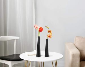 Jarrones Minimalistas de Metal Negro con Forma de Cono para Decoración Moderna del Hogar, 34 cm de Altura - Product Image 1