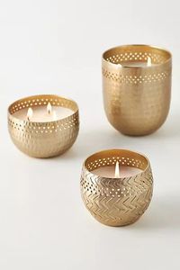 Recipientes decorativos de latón premium para velas, portavelas para centros de mesa de boda. - Product Image 5