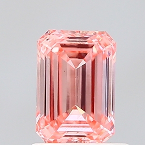 Diamant de laboratoire taille émeraude 1,00 carat, rose vif fantaisie, VS1, certifié IGI, diamant CVD en vrac, prix de gros - Product Image 1