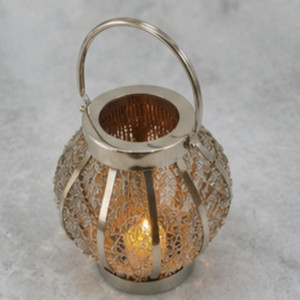 Portavelas Redondo de Metal con Asa para Decoración del Hogar - Product Image 5