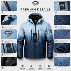 Custom OEM Wholesale Heat Reactive Color <b>Changing</b> Fabric Jacket Waterproof Outdoor Windproof Hooded Thermochromic Outerwear <b>Coat</b> - Product Image 5