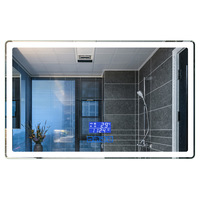 Miroir intelligent LED de haute qualité avec haut-parleur intégré, éclairage mural pour salle de bain et hôtel, miroir mural lumineux moderne pour douche, IP65, tactile