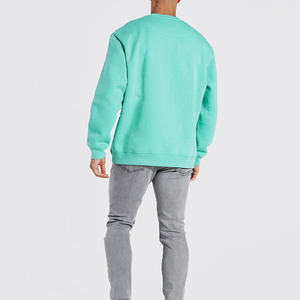 เสื้อสเวตเชิ้ตคอกลมสีเขียวมิ้นท์ ทรงปกติ ใส่ได้ทั้งชายและหญิง สีพื้นเรียบง่าย สวมใส่สบาย เหมาะสำหรับฤดูหนาว ผลิตจากผ้าฝ้ายฟลีซ 100%  ตกแต่งด้วยลายปักด้านหน้า - Product Image 3