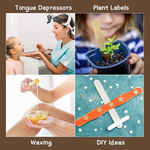 Paquete de 50 Palitos Ondulados de Bambú y Madera de 8 Pulgadas, Abanicos Grandes para Manualidades, Programas de Boda, Proyectos DIY, Manualidades con Palitos de Popsicle - Product Image 2