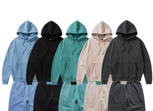 Conjunto Deportivo Unisex con Capucha, Sudadera de Color Sólido, Pantalones Jogger de Algodón, Corte Holgado Informal, Largo Completo, Ropa de Otoño - Product Image 3
