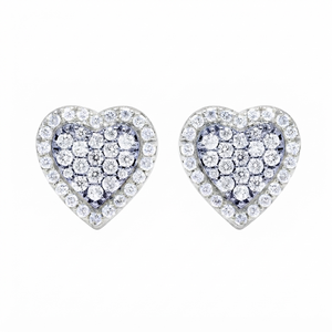 Wedding Engagement Bridal Gift Gold Plated 925 Sterling Silver Custom Heart Shape Brilliant Cut Lab Grown Diamond Stud Women's - Product Image 6