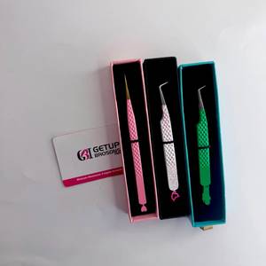 Pince à cils GETUP BROSONS en acier inoxydable à pointe lisse, emballage individuel de précision, logo personnalisé avec découpe sur mesure - Product Image 1