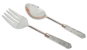 ชุดอุปกรณ์ในครัวที่ไม่ซ้ำกันสแตนเลส Flatware เซิร์ฟเวอร์สลัดที่มีคุณภาพที่ดีที่สุดเรซิ่นออกแบบจัดการอาหารเย็นช้อนส้อมชุดช้อน - Product Image 6