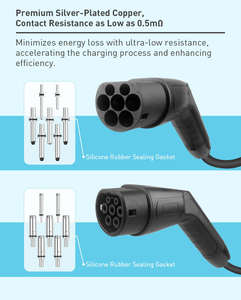 Nouveau câble de charge rapide pour véhicule électrique de type 2, hybride, 5 mètres, étanche IP67, 250V-480V, 3,5-22KW, cordon durable avec boîte - Product Image 2