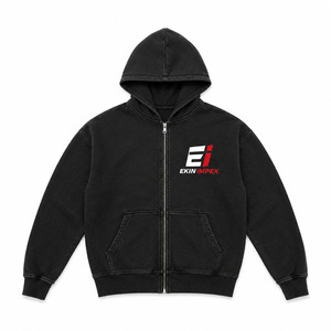 เสื้อฮู้ดซิปวินเทจแบบสั่งทำพิเศษสำหรับผู้ชาย ทรงโอเวอร์ไซส์ หนานุ่ม สไตล์สตรีทแวร์ ซิปยาวเต็มตัว รับผลิตแบบ OEM และติดฉลากส่วนตัว - Product Image 3