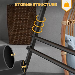 Soporte de Acero Resistente para Silla Hamaca, Tela de Algodón Impermeable para Uso en Interiores y Exteriores, para Dormitorio, Sala de Estar, Hotel, Jardín - Product Image 4
