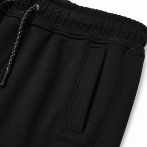 Men's <b>Black</b> Cotton Shorts Drawstring <b>Waist</b> Pockets Casual Solid Color Breathable Mid Rise Plain Dyed Style Shorts - Product Image 6