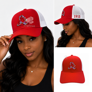 Delta |   Sigma |   Casquette de baseball en maille ajustable avec visière incurvée pour femme Theta Sorority, style trucker, pour l'extérieur - Product Image 3