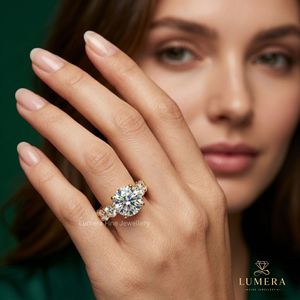 แหวนเพชรทองคำขาวสไตล์วินเทจ ประดับเพชรรูปไข่และทรงกลมแบบ Eternity Band ของขวัญเครื่องประดับ แหวนหมั้นเพชรทองคำขาว - Product Image 6