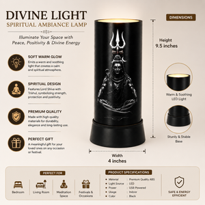 Lord Shiva Trishul LED Table Lamp Spiritual Meditation <b>Night</b> <b>Light</b> Decorative Acrylic Bedside Lamp Home Office Temple Gift Decor - Product Image 4