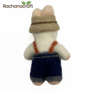 Handmade Needle Felted <b>Wool</b> Rabbit Keychain with 100% <b>wool</b> Filling Customizable Height-Eco-Friendly Unisex Gift Promotional Item - Product Image 2