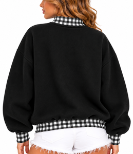 Sudadera de cuello alto para mujer, personalizada OEM, con logo bordado, de algodón suave y forro polar, transpirable, estilo casual urbano, talla grande - Product Image 4