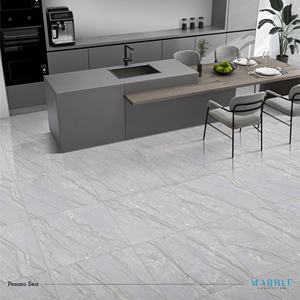 Azulejos de porcelana esmaltada con aspecto de mármol pulido de 600x600, precio de azulejos de porcelanato grises de 600x600 para suelo. - Product Image 4