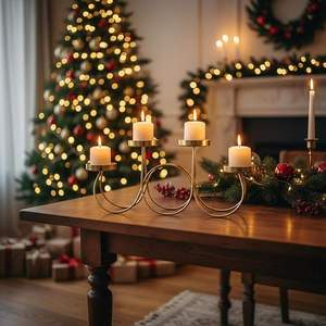 Porte-bougie décoratif haut de gamme pour mariages et fêtes, support à bougie élégant en métal pour Noël, Pâques à prix avantageux - Product Image 4