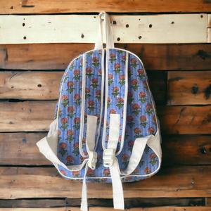 Sac à dos matelassé en coton à imprimé floral, bretelles détachables, fermeture éclair, style preppy, unisexe, 20-35L, dos ergonomique - Product Image 4