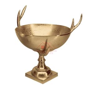 Supports décoratifs en bois de cerf, bol de service, aluminium doré, piédestal en bois de cerf antique, vases à fleurs pour la maison, les hôtels et les restaurants - Product Image 1